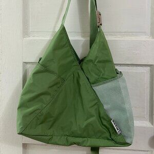 Baboon to the Moon green triangle tote bag, like new | green